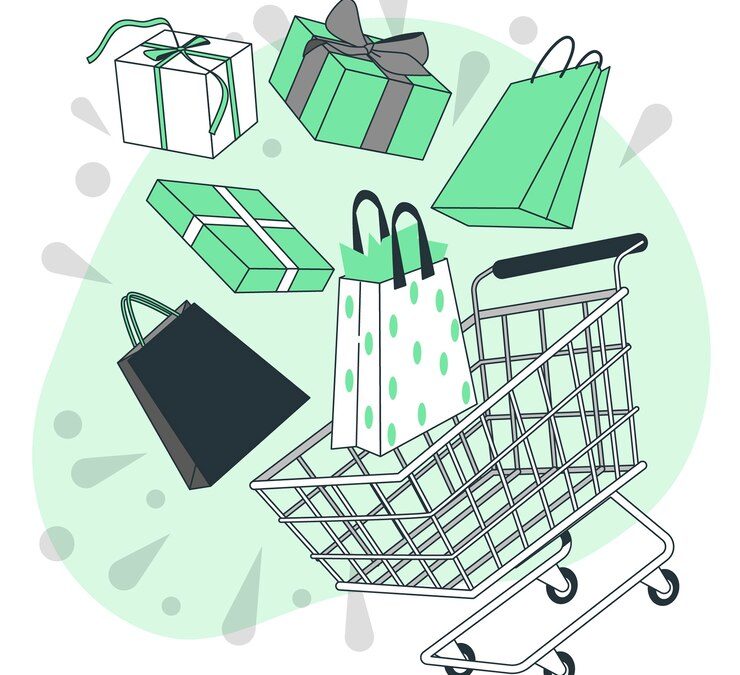 shopping-cart-with-bags-gifts-concept-illustration_114360-18775