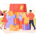 happy-tiny-man-woman-with-shopping-bags-huge-gift-boxes_778687-1341